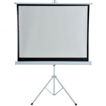 HOMCOM Pantalla de Proyección con Trípode 84 Pulgadas 4:3 Plegable Manual Altura Ajustable 171x128 cm Blanco