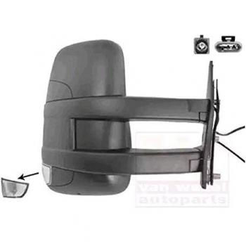 Espejo retrovisor VAN WEZEL 2816812 - Espejo retrovisor derecho, tipo manual, con carcasa negra, diseño OEM, compatible con varios modelos de vehículos