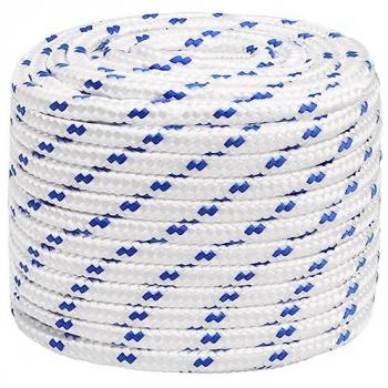 Cuerda de barco de polipropileno blanco 18 mm 25 m, resistente a los rayos UV y a la abrasión