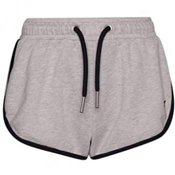 Pantalones cortos de punto con logotipo Vintage Superdry para mujer, modelo W7110389A, color gris marl/eclipse navy, talla 16