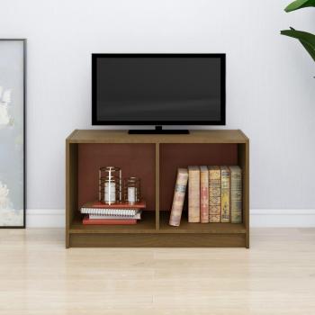 Mueble de TV de madera maciza de pino miel 70x33x42 cm