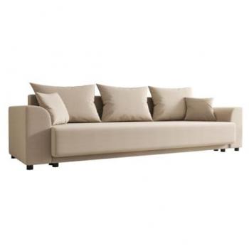 Sofá cama de 3 plazas convertible en tela beige NESSARO