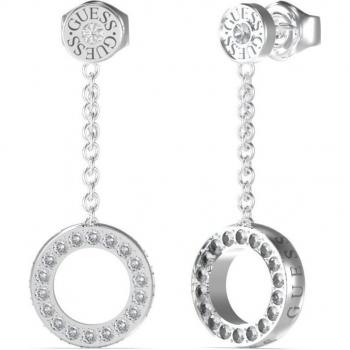 PENDIENTES GUESS CIRCLE LIGHTS DE ACERO PLATEADO JUBE03161JWRHT/U
