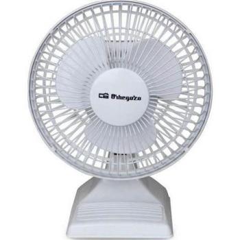 Orbegozo TF 0118 Ventilador de sobremesa, 2 velocidades, rejilla de protección, tamaño aspas 15 cm, silencioso, 20 W de Potencia, Blanco