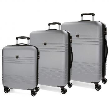 Roll Road India Set 3 maletas, 79 cm, Plata