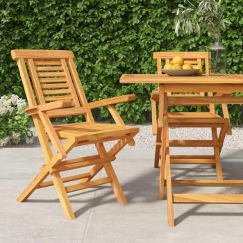 vidaXL 2-Piece Folding Garden Chairs Set, 56x63x90 cm, Solid Teak Wood