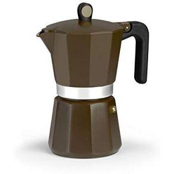 Monix New Cream - Cafetera Italiana de Aluminio, Capacidad 12 Tazas, Apta para Todo Tipo de cocinas incluida inducción