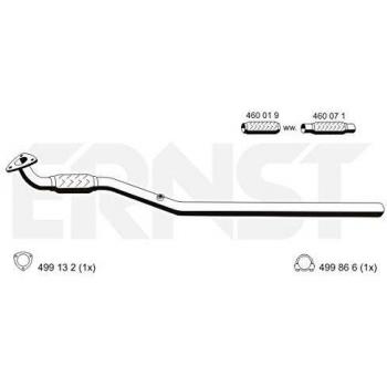 Tubo de escape ERNST 012522 para OPEL, compatible con referencias 09129944, 24402350, 9129944, 5852126 y 5852162