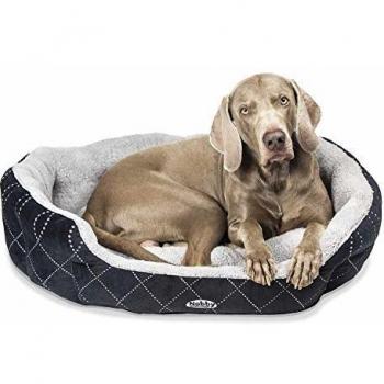 Cama ovalada Nobby Ceno para perros y gatos, color negro/gris, 45x40x19 cm