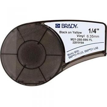 Brady Vinyl Tape for BMP21-PLUS and BMP21-LAB, 6.35 mm x 6.40 m, Black on Yellow