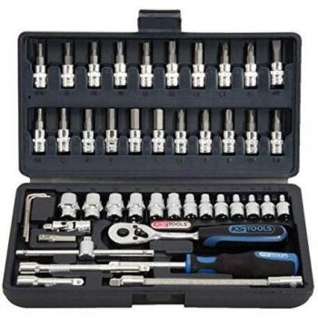 Juego de llaves de vaso KS TOOLS 918.0646 CHROMEplus, 1/4, 46 piezas
