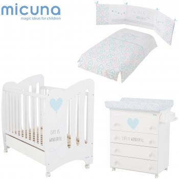 MICUNA - Pack Wonderful Blanco/Azul: Cuna