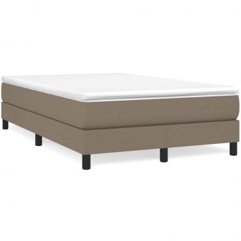 Cama box spring Tortorora 120x190 cm con colchón en tela gris taupe
