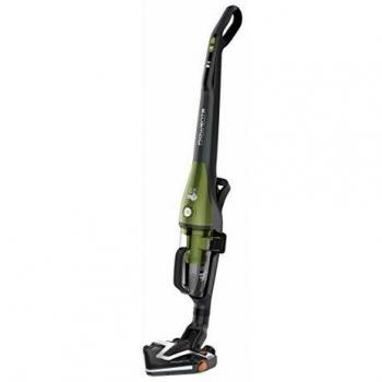 Rowenta Air Force Serenity RH9172 Aspirador escoba sin cable, 70 min autonomía, cabezal de aspiración Delta, cepillo motorizado, tecnología Anti-Ruidos, batería de litio, doble filtración, Gris/Verde