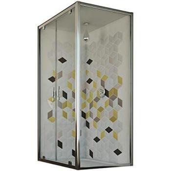 Mampara de Ducha Angular Abatible Cristal Duo 2 Hojas 80x120 cm Transparente H198 Rectangular