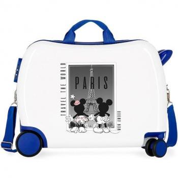 Disney Maleta Infantil Mickey y Minnie Paris Correpasillos 2 Ruedas Multidireccionales Capacidad 34L ABS Rígida