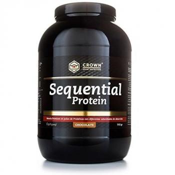 Crown Sport Nutrition Sequential Protein, Suplemento de proteína para antes de dormir para Deportistas, Sabor de Chocolate - 918 gr