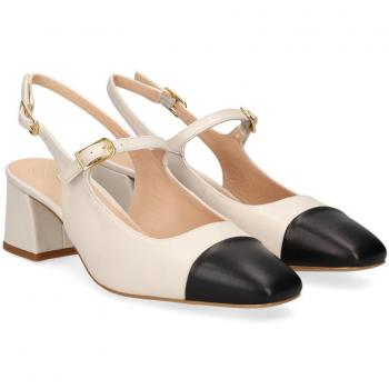 Unisa Sandalias de Tacón Medio para Mujer - Blanco, Talla 38