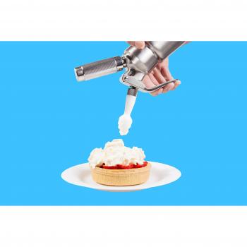 ICO Sifon de Cocina en Acero Inoxidable Profesional. Dispensador Crema para Nata Montada, Espumas, Postres, Cremas, Salsas, Preparaciones Aireadas y Licores de Infusion, 500ml