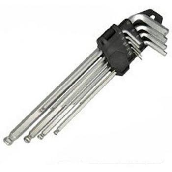 Silverline 675323 - Llaves hexagonales con punta bola Expert, 9 pzas