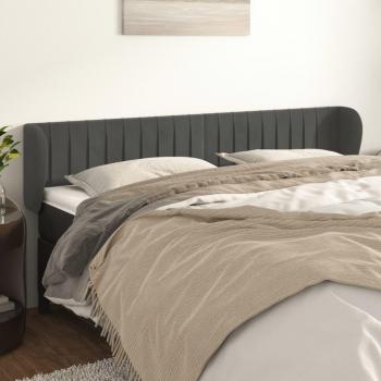 Cabecero de terciopelo gris oscuro 163x23x78/88 cm vidaXL - Gris