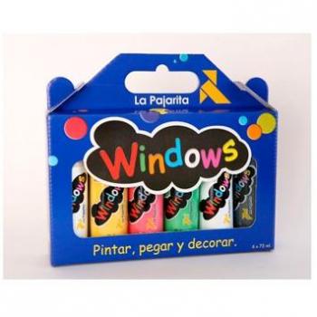 Kit Pintura Windows La Pajarita 010028, 5 Colores para Decorar Ventanas