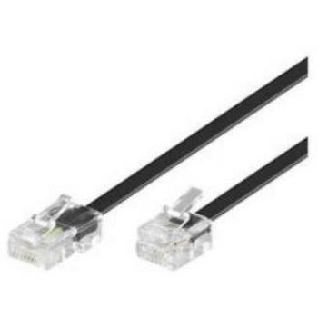 Cable Telefónico MicroConnect RJ-45 (4-PIN) a RJ-11 - 6 m - Negro