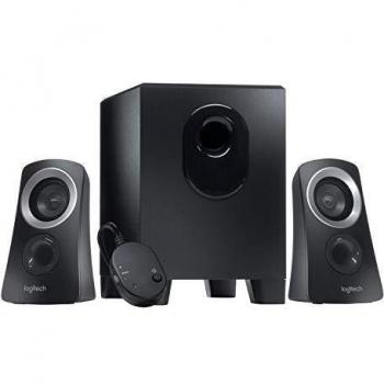 Logitech Z313 Sistema de Altavoces 2.1 con Subwoofer, Sonido Pleno, 50W de Pico, Graves Potentes, Entrada Audio 3.5 mm, Mando, Enchufe EU, PC/PS4/Xbox/TV/Smartphone/Tablet, Negro