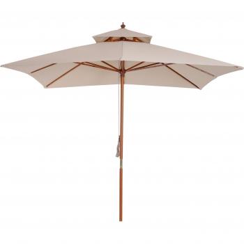 Sombrilla Outsunny rectangular bambú natural 297x300x300 cm