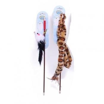 Caña para Gatos con Peluche - Juguete interactivo, diseño atractivo, material suave y duradero, estimula el ejercicio y la diversión del gato