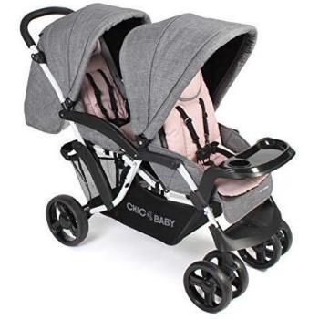 CHIC 4 BABY 273 67 Doppio - Carrito para hermanos, color rosa y gris