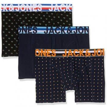 Jack & Jones Men's Boxer Shorts Jachenrik 3-Pack - Black/Navy Blaze, Size 2XL