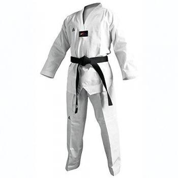 Adidas Adichampion II - Dobok de taekwondo, color negro, wtf, Niños Mujer Niñas, color All White, tamaño 34