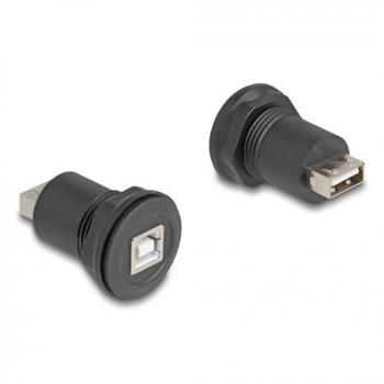 Adaptador USB 2.0 Tipo-B a Tipo-A con Conector Integrado Negro (66744)