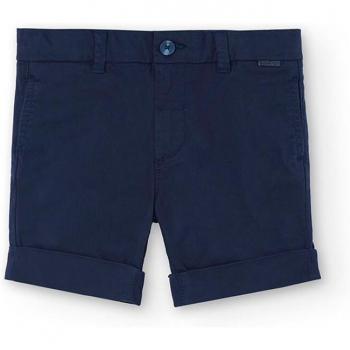Bermudas de niño liso con bolsillos y cierre de botón