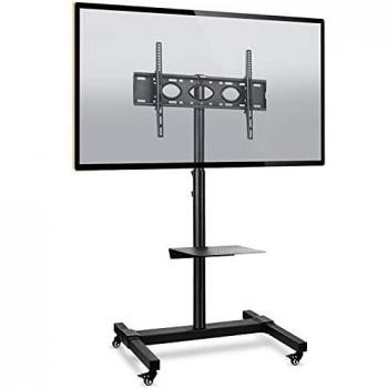 Soporte TV Ruedas Soporte TV pie Carro TV Móvil para televisiones de 32 37 42 47 50 55 60 65 70 Pulgadas Negro MT1003