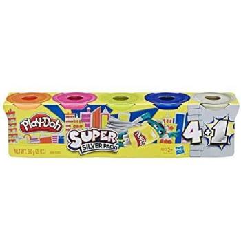 Play-Doh Súper Oro Paquete de 5 No Tóxico Colores Incluye 1 Súper Oro Can, 4-Ounce Latas