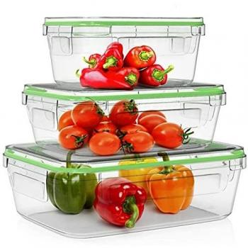 Home Fleek - Envases de Vidrio Rectangular para Alimentos | Herméticos | Sin BPA