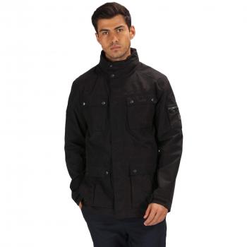 Regatta Chaqueta Eldridge impermeable y transpirable con capucha para hombre, Hombre, Chaqueta, RMW291, negro, M