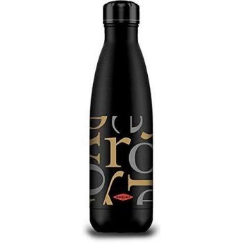 TERMO BOTELLA DOBLE PARED 500 ML NEGRA LETRAS
