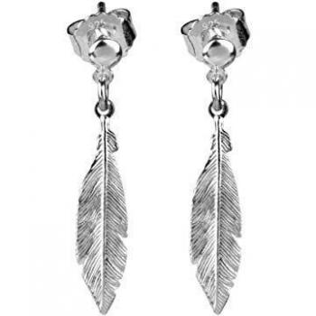 VIDAL & VIDAL Pendientes Plata largo pluma