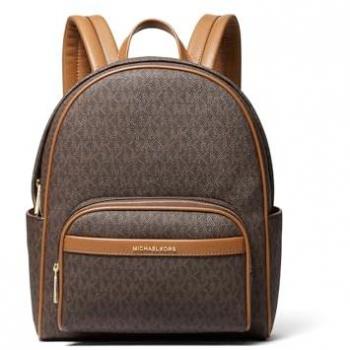 Michael Kors Bex Women's Logo Print Backpack with Exterior Pocket - Brown