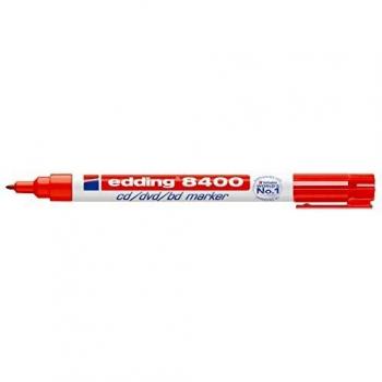 Edding 8400 - Rotulador para CD/DVD, trazo de 0.5-1 mm, color rojo