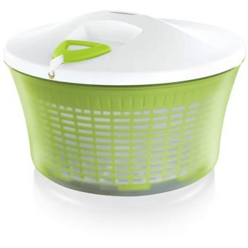 Leifheit Centrifugadora de lechuga ComfortLine, centrifugadora manual con mecanismo de giro en la tapa, escurridor de cocina con ensaladera y colador