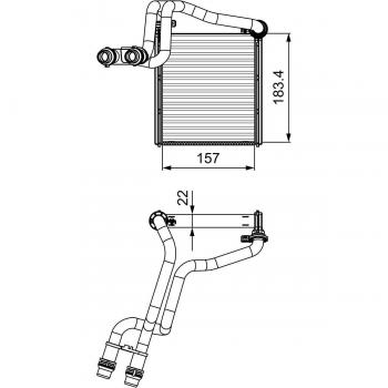 Radiador de calefacción VALEO 811536 para VW Golf y Jetta