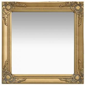 Espejo de pared estilo barroco dorado 60x60 cm