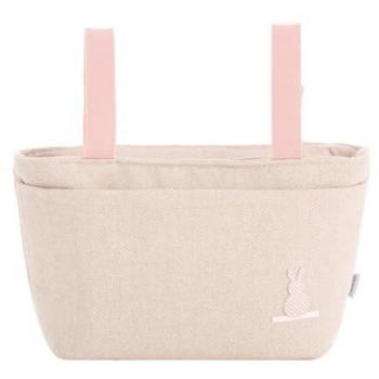 Bolso Organizador de Maternidad Lino Rosa 13x38x20 cm para Silla de Paseo