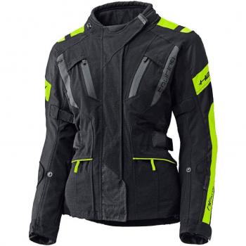 Held 4-Touring - Chaqueta de moto para mujer, color negro y amarillo neón, talla D2XL