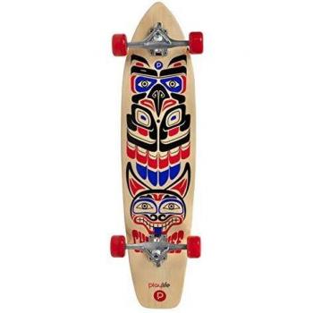 Longboard Playlife Cherokee 36 x 8.75 con Kicktail, diseño colorido y adecuado para niños