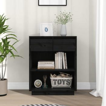 Consola de Muebles madera maciza de pino negro 60x34x75 cm